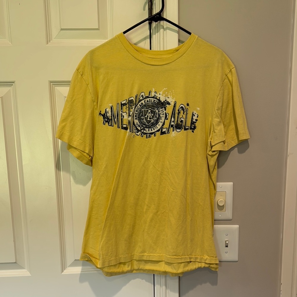 American Eagle Outfitters Yellow Cotton Tee